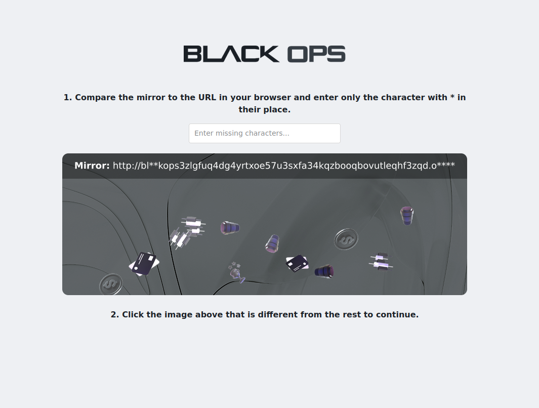 BlackOps Market Anti-Phishing CAPTCHA Verification Security
